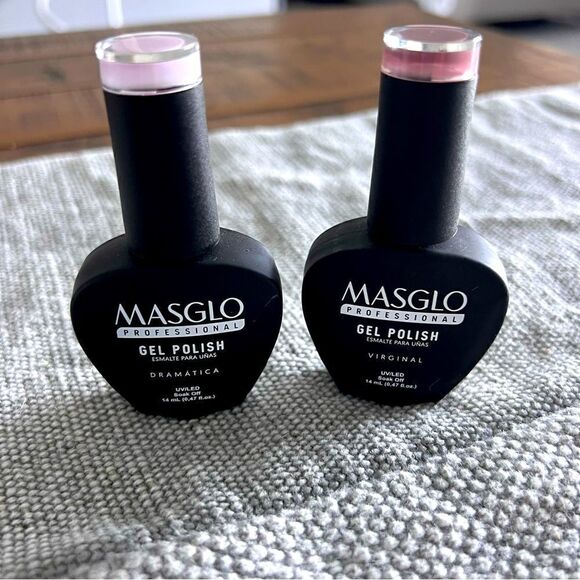 MASGLO Professional Set Gel Polish Color Pink Dramática And Skin Pink Virginal. - Picture 2 of 4
